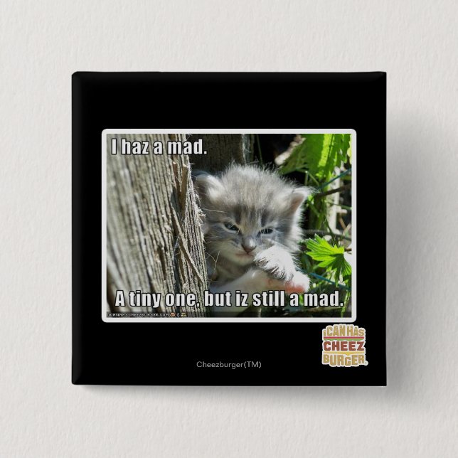 Badge Carré 5 Cm Haz I un fou (Devant)