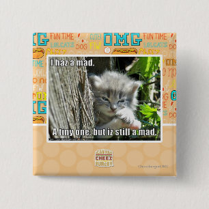 Badge Carré 5 Cm Haz I un fou