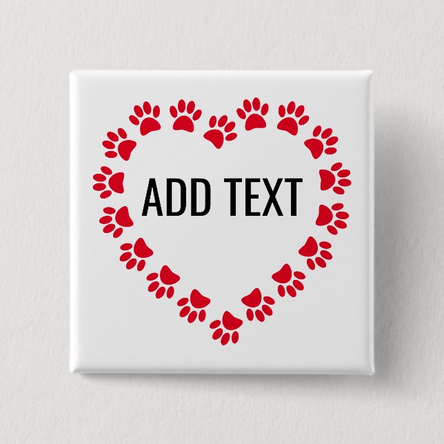 Badge Carré 5 Cm Heart Shaped Frame With Custom Text (Devant)