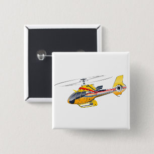 Badge Carré 5 Cm Hélicoptère de dessin