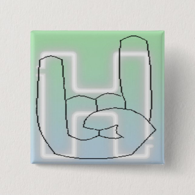 Badge Carré 5 Cm Hella Button (Devant)