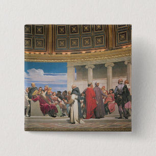 Badge Carré 5 Cm Hémicycle : Artistes de tous les âges, détail du