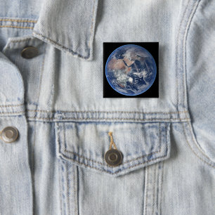 Badge Carré 5 Cm Hémisphère Est Sur La Planète Terre.