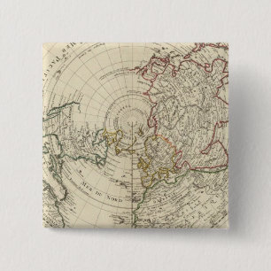 Badge Carré 5 Cm Hémisphère Nord