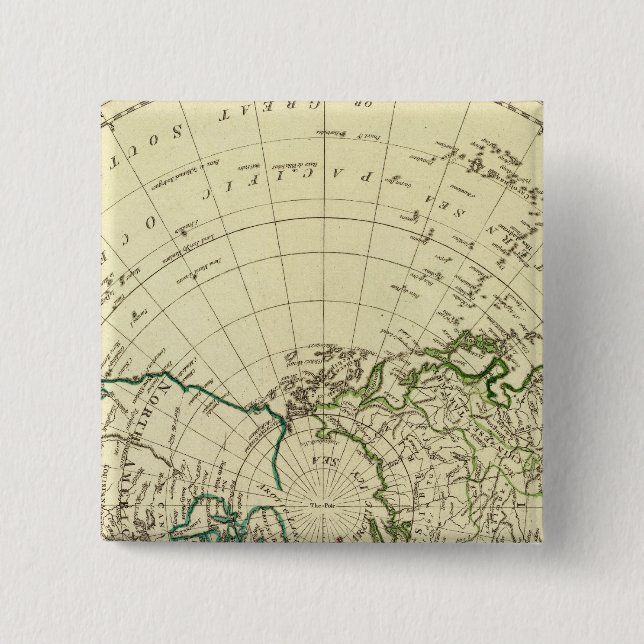 Badge Carré 5 Cm Hémisphère Nord 2 (Devant)