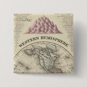 Badge Carré 5 Cm Hémisphère occidental 17