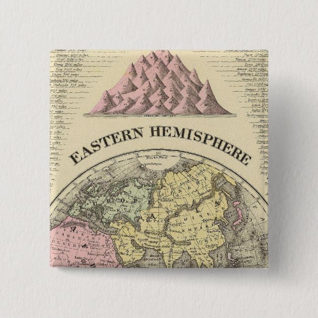 Badge Carré 5 Cm Hémisphère oriental 13 (Devant)