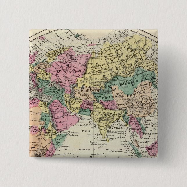 Badge Carré 5 Cm Hémisphère oriental 2 (Devant)