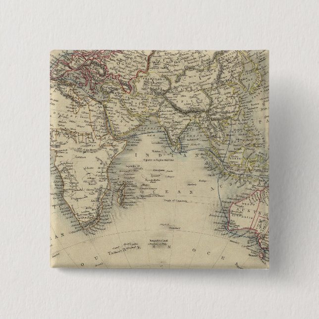 Badge Carré 5 Cm Hémisphère oriental 4 (Devant)