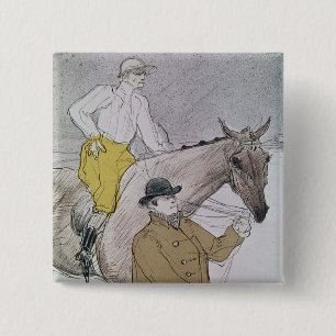 Badge Carré 5 Cm Henri De Toulouse-Lautrec   que le jockey a mené