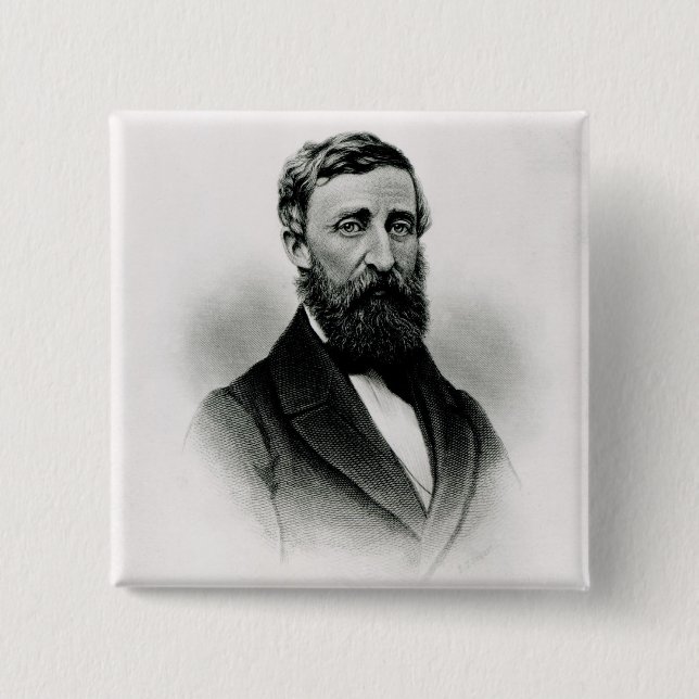 Badge Carré 5 Cm Henry David Thoreau (Devant)