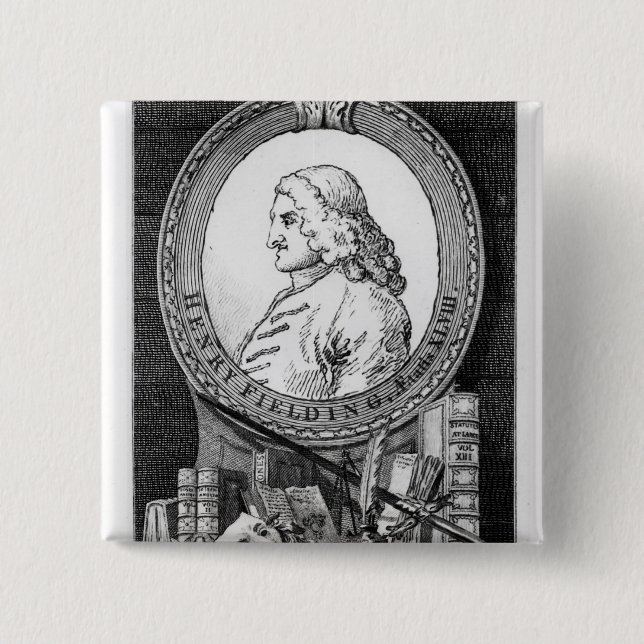 Badge Carré 5 Cm Henry Fielding à l'âge de quarante-huit (Devant)