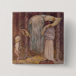 Badge Carré 5 Cm HERBE de John Bauer TROLL