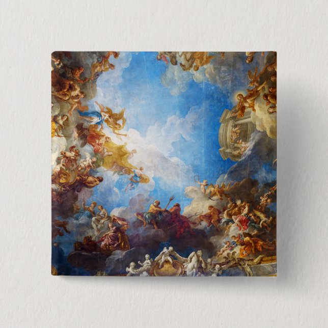 Badge Carré 5 Cm Hercules ceiling painting in Chateau de Versailles (Devant)