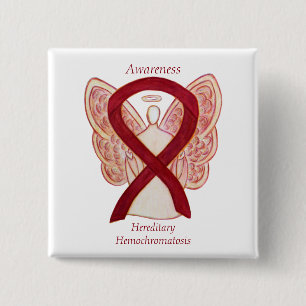 Badge Carré 5 Cm Hereditary Hemochromatosis Awareness Ribbon Pin