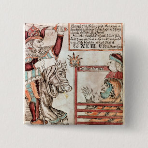 Badge Carré 5 Cm Hermod à cheval sur Sleipnir