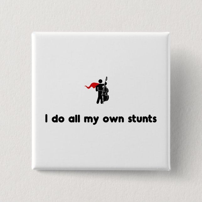 Badge Carré 5 Cm Héros de double basse (Devant)