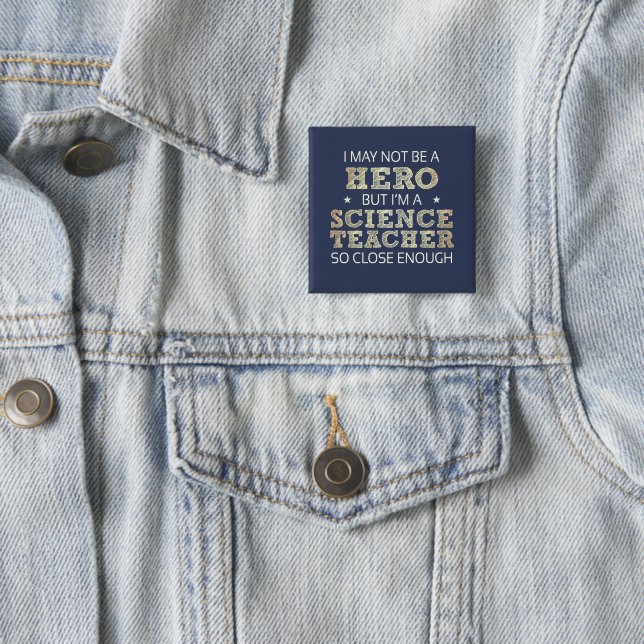 Badge Carré 5 Cm Héros de professeur de sciences Humour nouveauté (En situation)