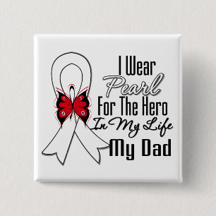Badge Carré 5 Cm Héros de ruban de cancer de poumon mon papa