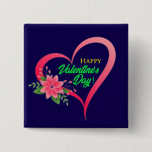 Badge Carré 5 Cm Heureuse Sainte-Valentin-53816