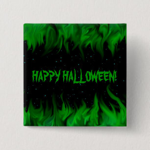 BADGE CARRÉ 5 CM HEUREUX HALLOWEEN !