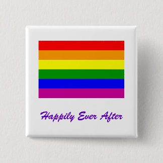 Badge Carré 5 Cm Heureux toujours après/Mariage gay