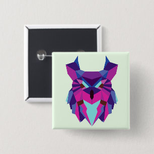 Badge Carré 5 Cm Hibou