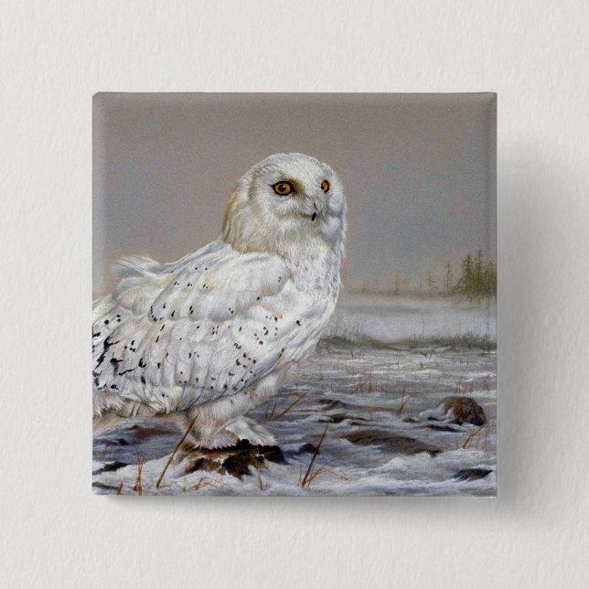 Badge Carré 5 Cm Hibou de Milou (Devant)