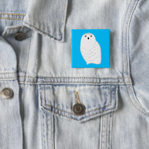 Badge Carré 5 Cm Hibou des neiges glamour moderne
