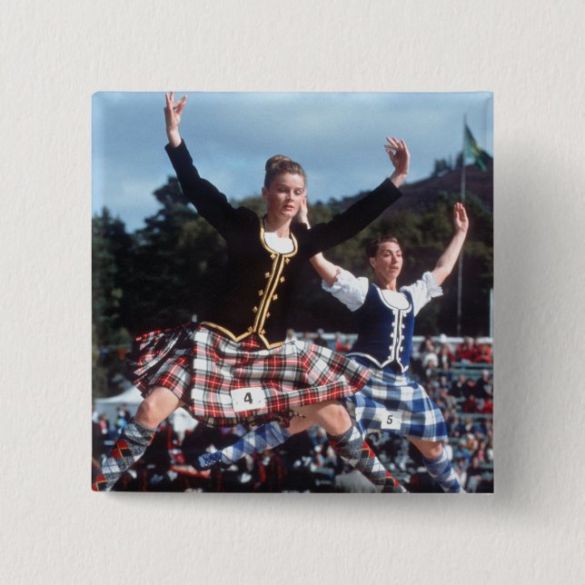 Badge Carré 5 Cm Highland Dancing (Devant)
