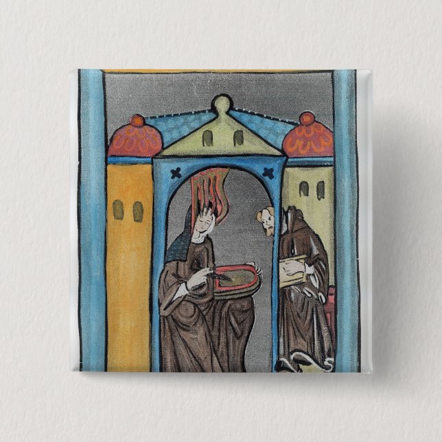 Badge Carré 5 Cm Hildegard de Bingen (Devant)