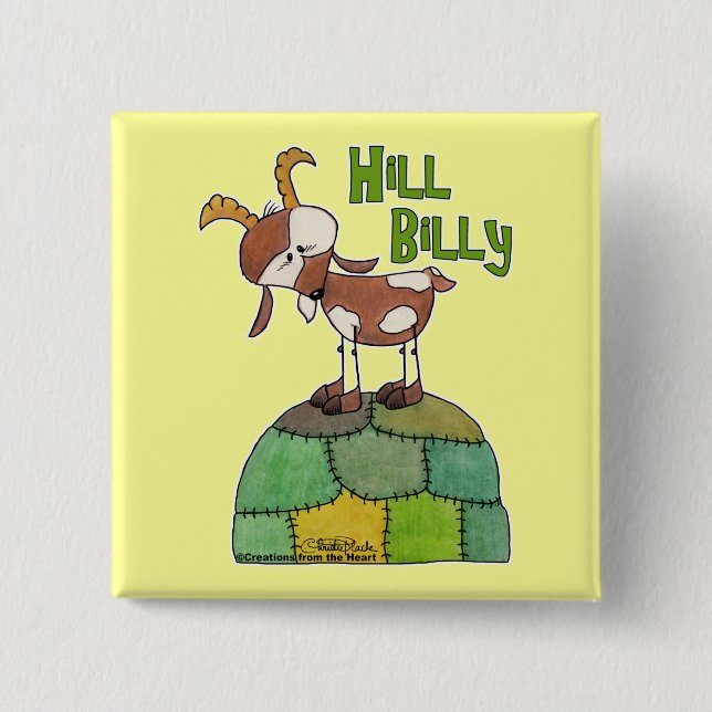 Badge Carré 5 Cm Hill Billy (Devant)