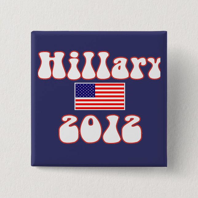 Badge Carré 5 Cm hillary 2012. (Devant)