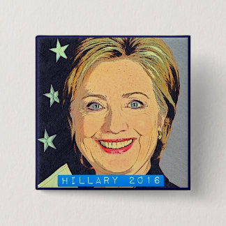 Badge Carré 5 Cm HILLARY 2016 ! IL est TEMPS