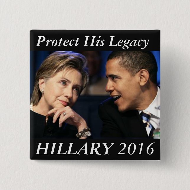 Badge Carré 5 Cm Hillary Clinton 2016 (Devant)