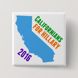 Badge Carré 5 Cm Hillary Clinton Californie