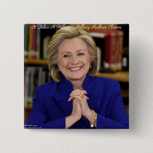 Badge Carré 5 Cm Hillary Clinton Le Village Tout Entier Cadeau