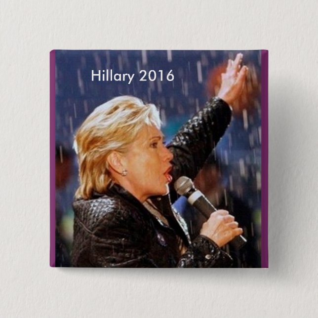 Badge Carré 5 Cm Hillary Clinton pour le président 2016 (Devant)