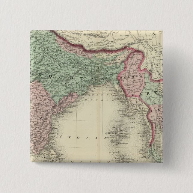 Badge Carré 5 Cm Hindoostan et Inde éloignée (Devant)