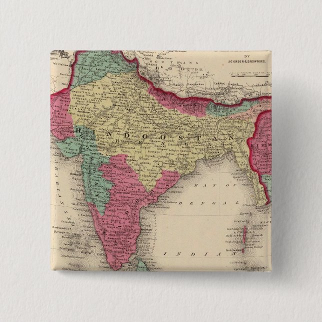 Badge Carré 5 Cm Hindostan Ou Inde Britannique (Devant)