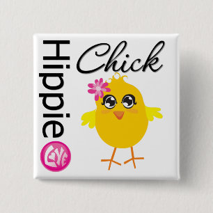 Badge Carré 5 Cm Hippie Chick 2