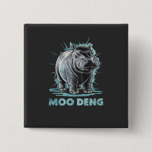 Badge Carré 5 Cm Hippo Radiant Moo Deng