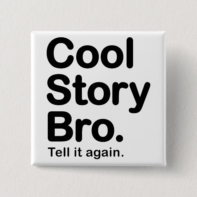 Badge Carré 5 Cm Histoire fraîche Bro. Bouton (Devant)