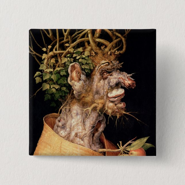 Badge Carré 5 Cm Hiver, (Devant)