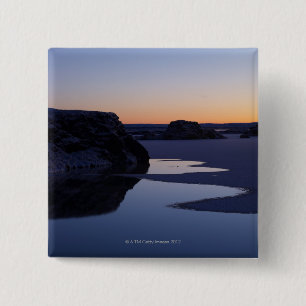 Badge Carré 5 Cm Hiver, lac Myvatn, Islande