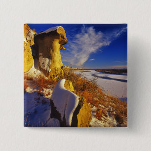Badge Carré 5 Cm Hiver le long de la rivière Missouri près de
