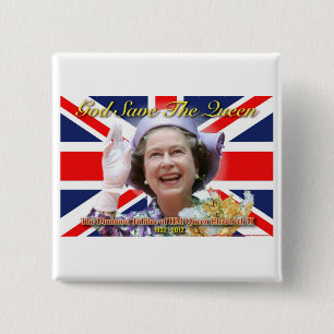 Badge Carré 5 Cm HM Queen Elizabeth II Diamond Jubilee