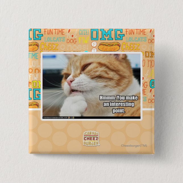 Badge Carré 5 Cm Hmmm. (Devant)