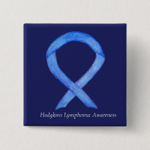 Badge Carré 5 Cm Hodgkins Lymphoma Sensibilisation Ruban Art Pins p