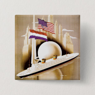 Badge Carré 5 Cm Holland America Line New York